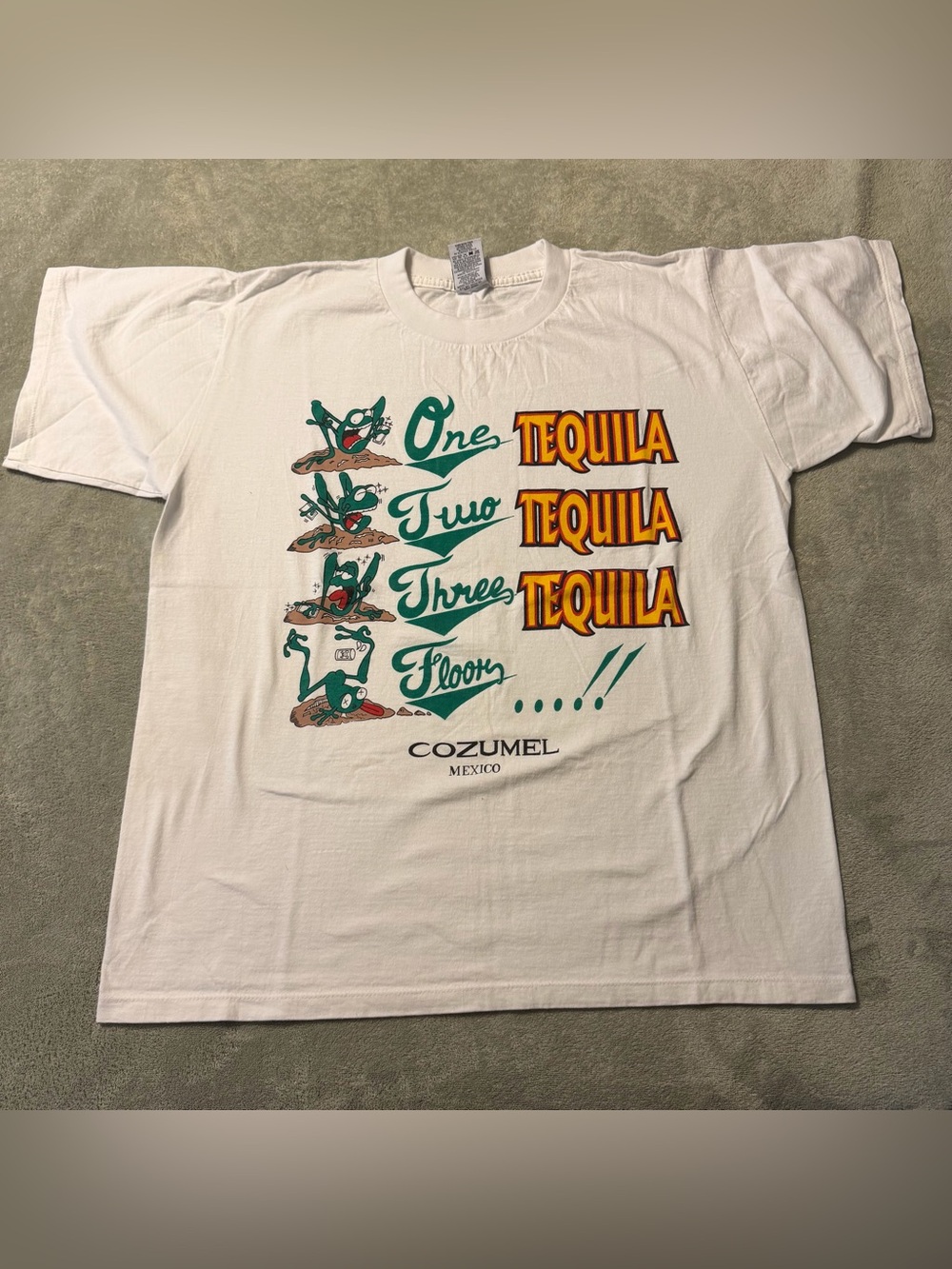 Vintage Cozumel Mexico Tourist Funny Novelty  Tequila T Shirt  Adult Size XL